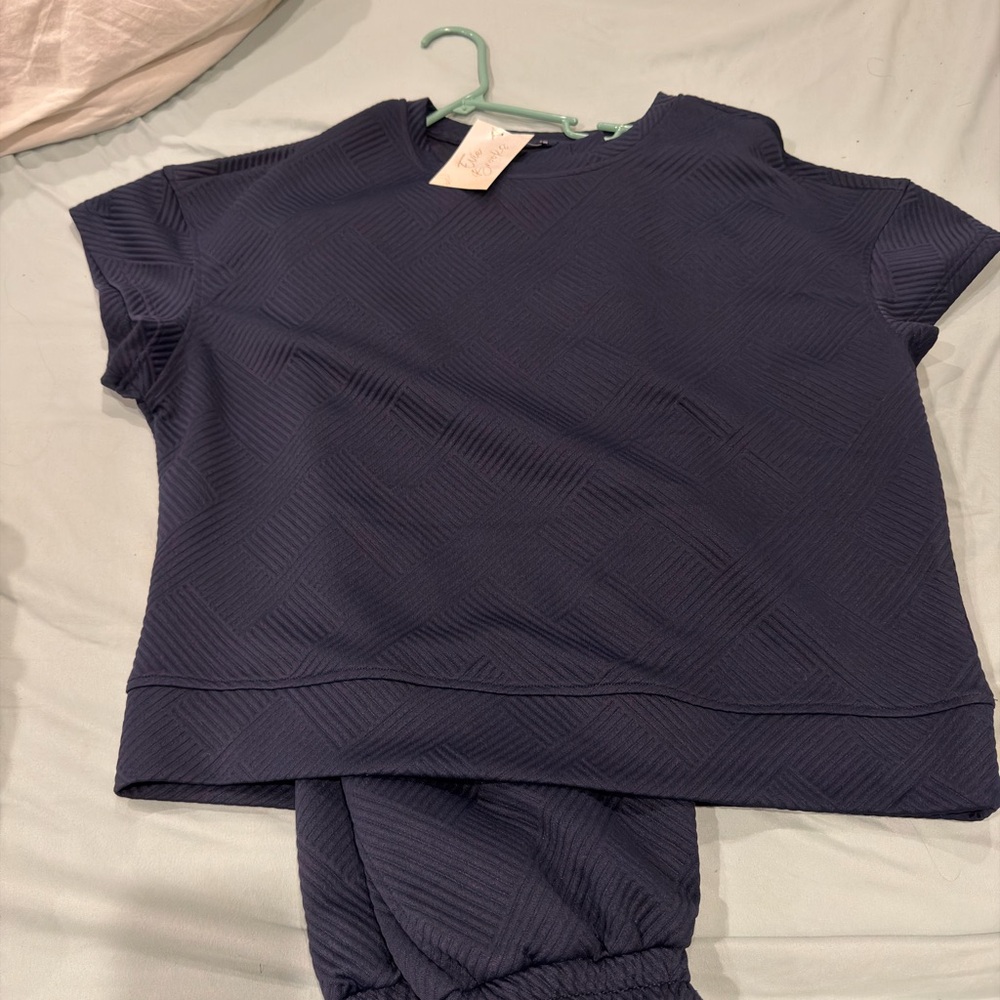 Navy Women’s Textured Lounge Set